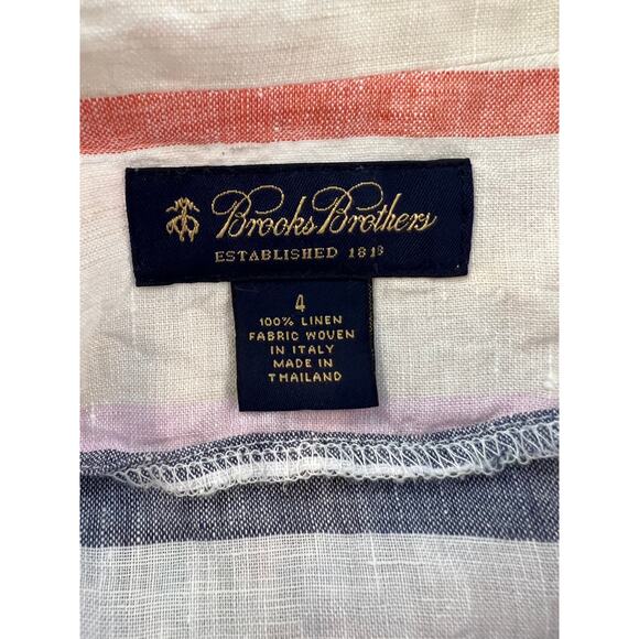 Brooks Brothers Striped linen shirt dress 4 - Picture 5 of 5